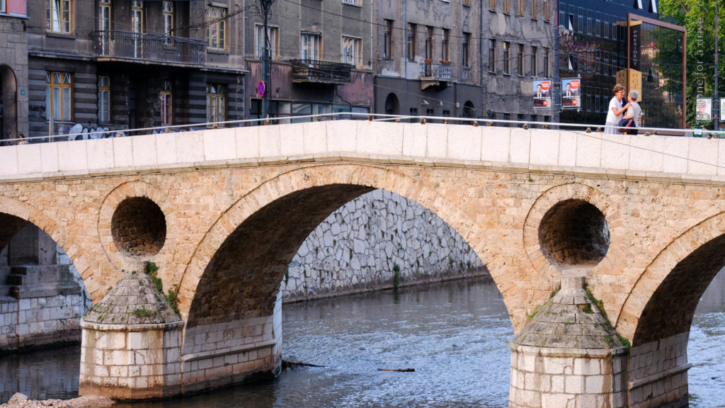 Lateinerbrücke in Sarajevo, Bosnien und Herzegowina.