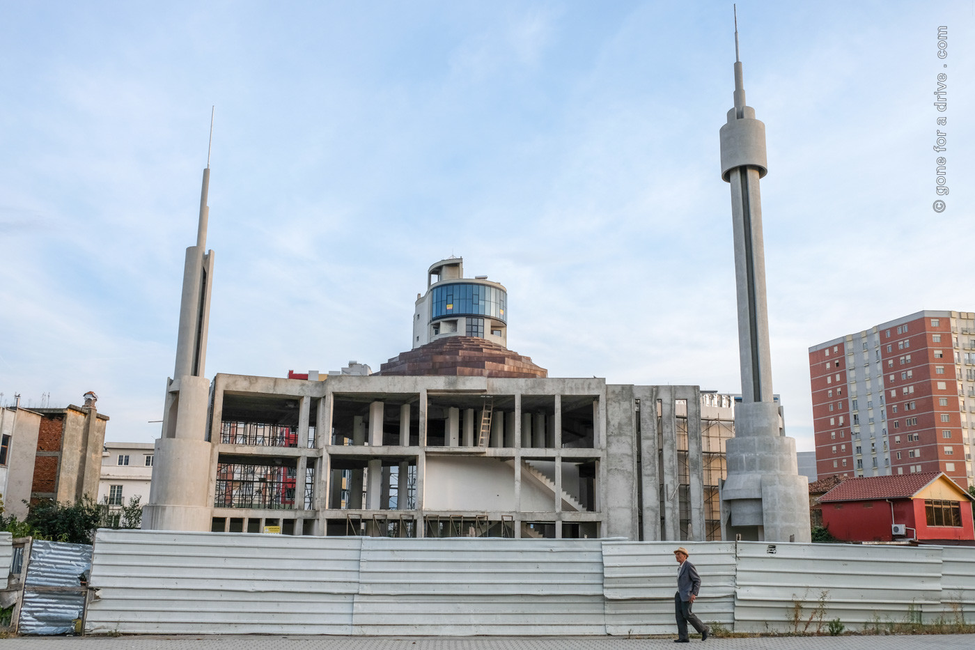 Moschee in Bau in Elbasan, Albanien.