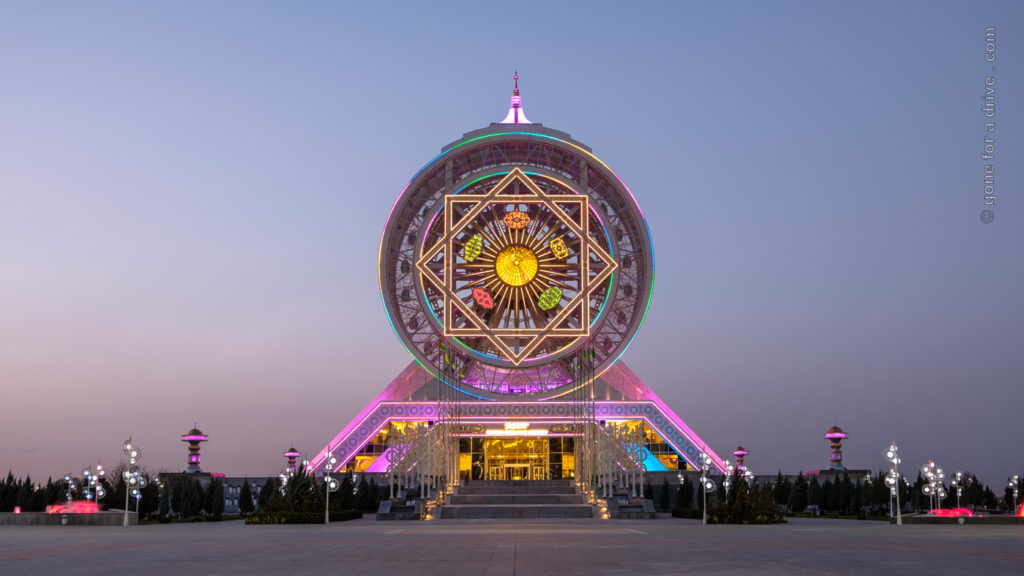 Alem Center, illuminated Ferris Wheel, Ashgabat, Turkmenistan