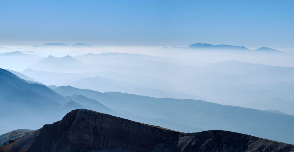 Bergpanorama vom Mount Tomorr, Albanien.